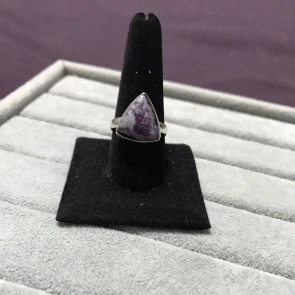 New Sterling Silver Purple Kammererite Triangle Ring Size 10 Crystal Kammerite - Picture 8 of 16